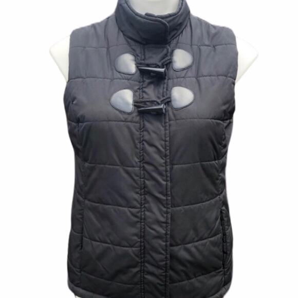 Liz Claiborne black puffer vest pockets size small - Picture 1 of 5